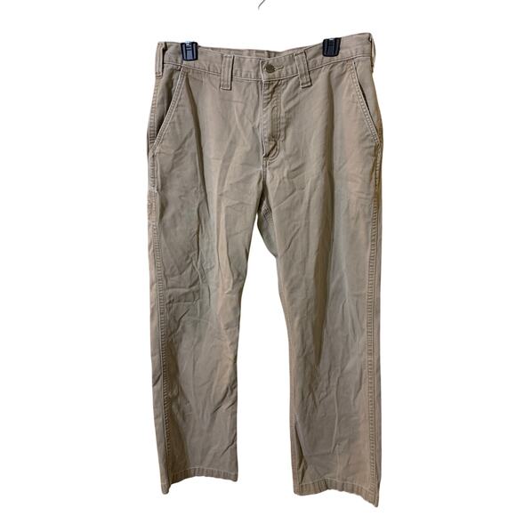 Men’sCarhartt khaki Pants Size 32 or 34 waist 30 inches Long